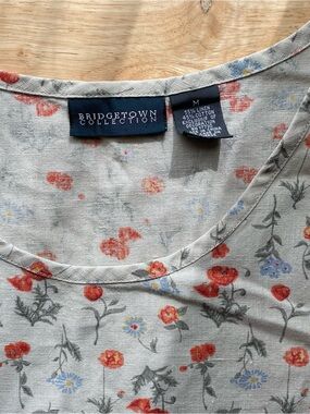 Bridgetown Collection linen blend floral sleeveless top